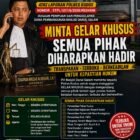 PH Masjid Darul Salam Minta Gelar Khusus, Semua Pihak Diharapkan Hadir