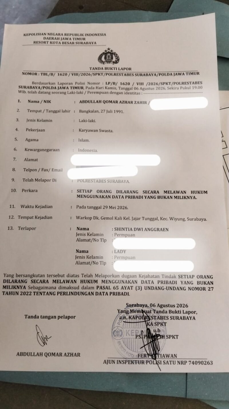 Polrestabes Surabaya Disorot, Penanganan Dugaan Penyalahgunaan Data Pribadi Dinilai Lamban