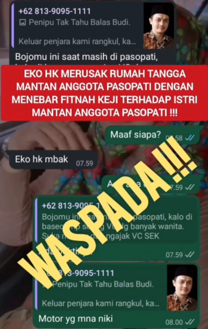 DIDUGA HUBUNGI ISTRI MANTAN ANGGOTA, OKNUM KETUA PASOPATI NUSANTARA JAYA DISOROT MEDIAKPK.COM/ISTIMEWAH
