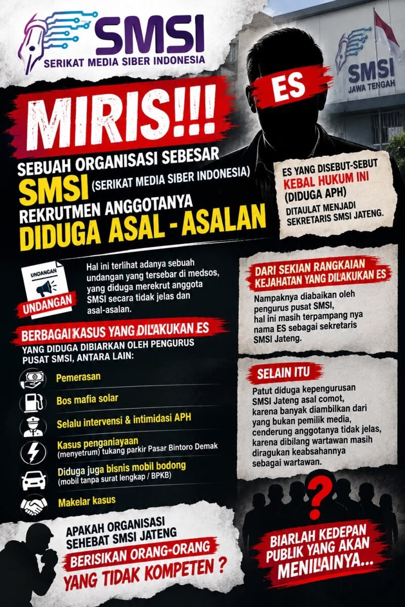 Miris!!! Sebuah organisasi sebesar SMSI (Serikat Media Siber Indonesia) rekrutmen anggotanya diduga asal - asalan
