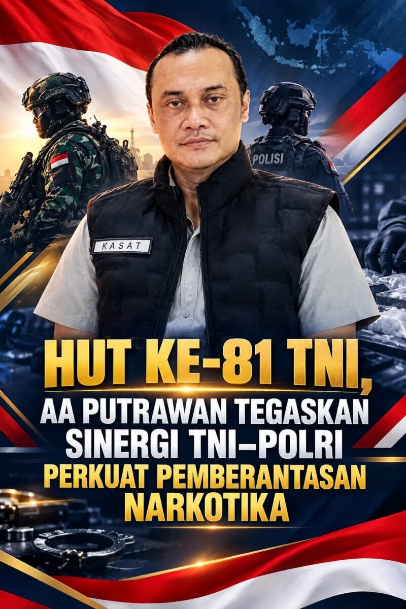 HUT KE-81 TNI, AA PUTRAWAN TEGASKAN SINERGI TNI–POLRI PERKUAT PEMBERANTASAN NARKOTIKA