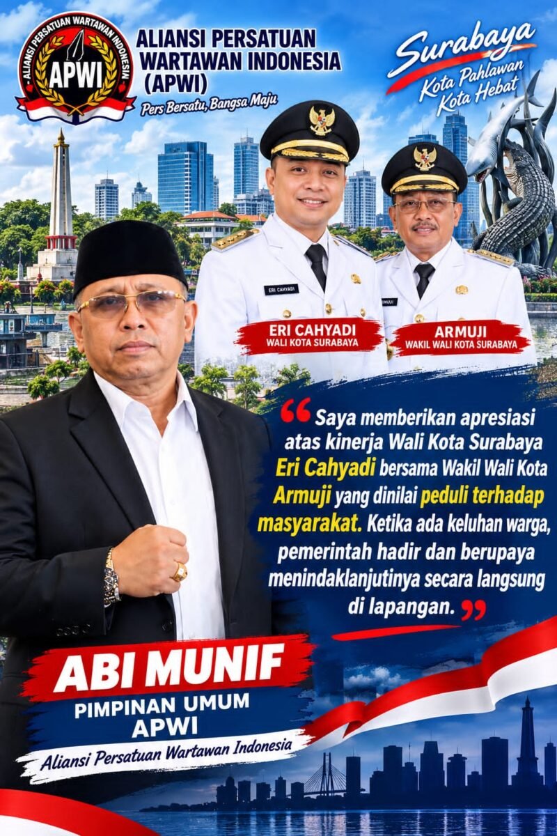 Pimpinan Umum APWI Abi Munif Apresiasi Kinerja Eri Cahyadi dan Armuji, Berharap Berkiprah di Tingkat Jawa Timur