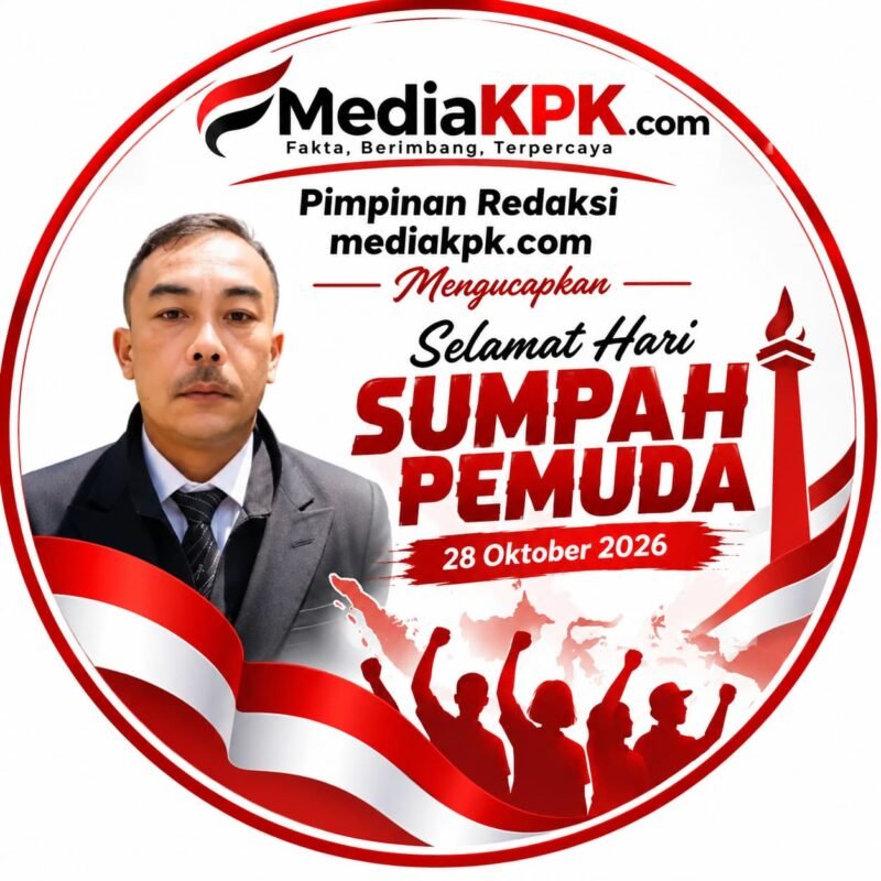 Wakil Pimpinan Redaksi MediaKPK.com menyampaikan ucapan Selamat Hari Sumpah Pemuda 28 Oktober 2026 dan mengajak generasi muda memperkuat persatuan serta berkontribusi bagi kemajuan Indonesia.