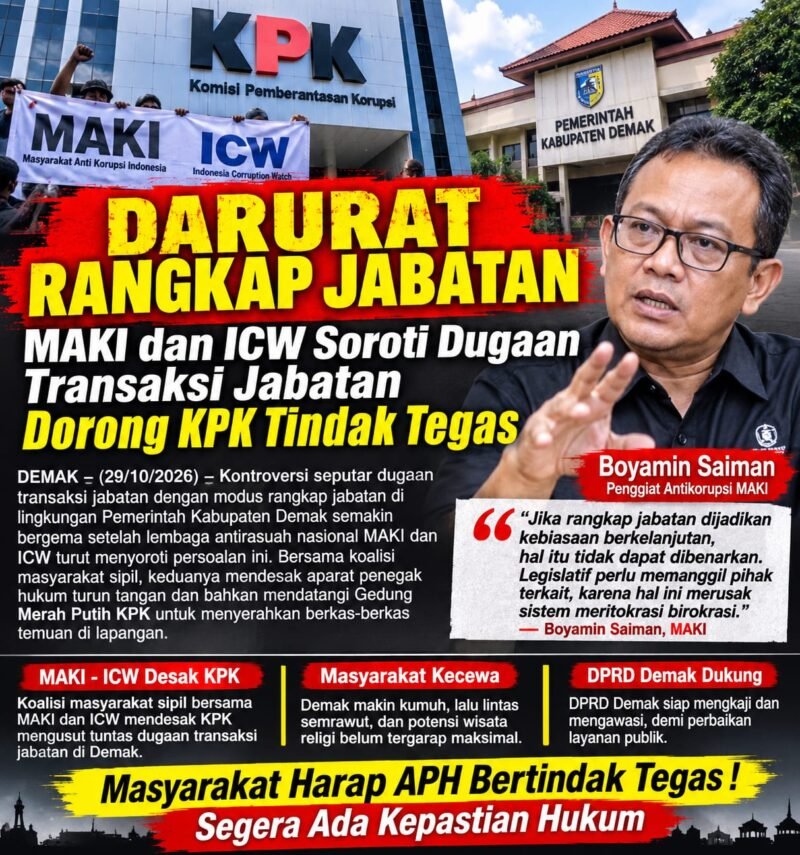 Darurat Rangkap Jabatan ,MAKI dan ICW Soroti Dugaan Transaksi Jabatan Dorong KPK Tindak Tegas